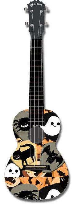 Kealoha "Black Magic" Design Concert Ukulele with Black ABS Resin Body