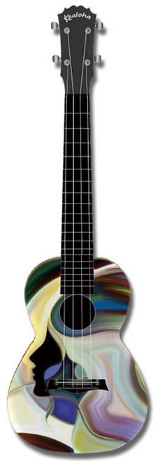 Kealoha "Ladyface" Design Concert Ukulele with Black ABS Resin Body