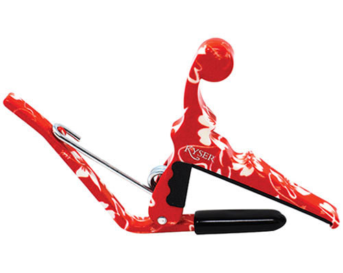 Kyser Quick-Change Ukulele Capo in Red Hibiscus Finish