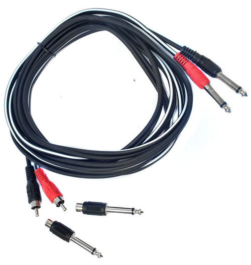 Leem 3m Interconnect Cable (2 x 1/4" Mono Plugs - 2 x RCA Jacks or 2 x 1/4" Mono Plugs - 2 x 1/4" Mono Plugs)