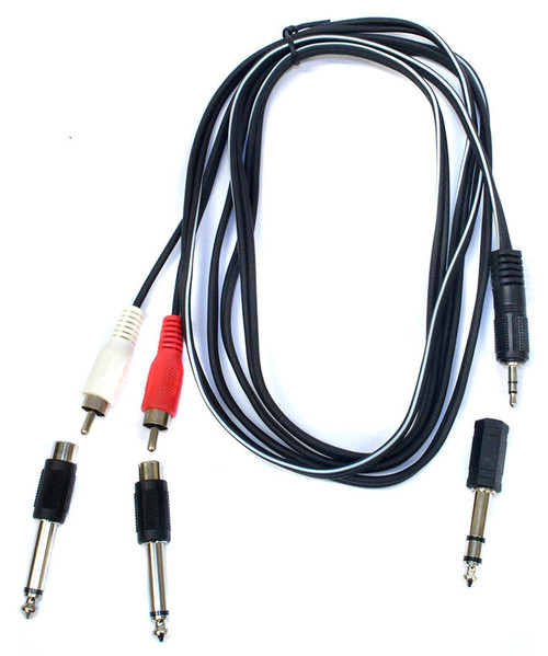 Leem 2m Y-Cable (3.5mm Straight TRS - 2 x RCA Plugs or 1/4" Straight TRS - 2 x 1/4" Straight TS)