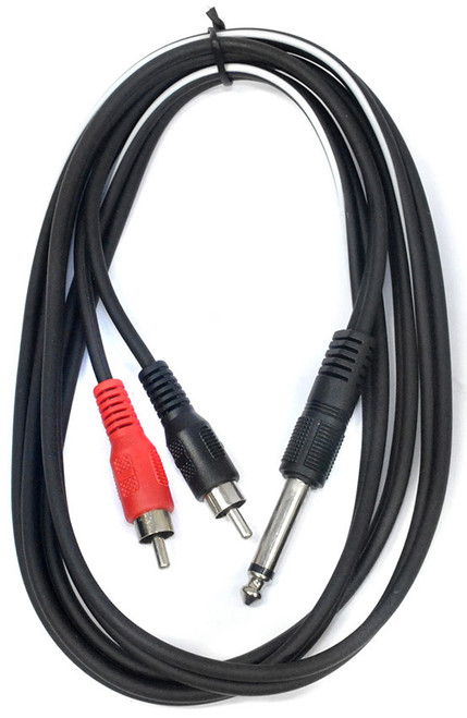 Leem 5ft Y-Cable (1/4" Straight TS - 2 x RCA Plugs)