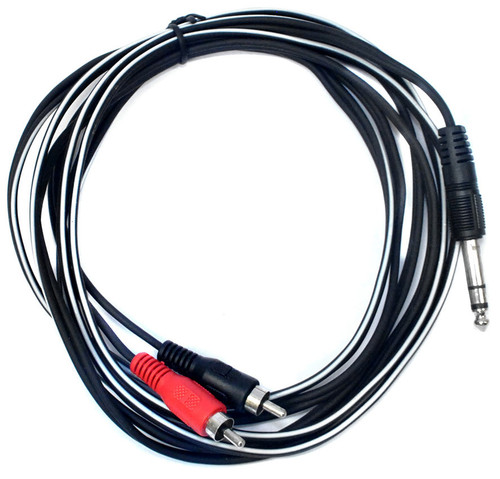 Leem 10ft Y-Cable (1/4" Straight TRS - 2 x RCA Plugs)