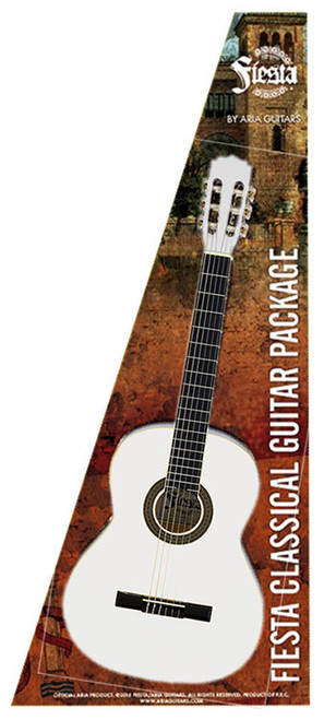 Aria Fiesta 1/2-Size Classical/Nylon String Guitar Pack in White