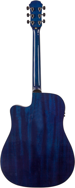 Aria ADW-01 Series Dreadnought AC/EL Guitar with Cutaway in Blue Shade Gloss Finish