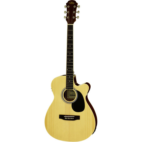 Aria AFN-15 Prodigy Series AC/EL Folk Body Guitar with Cutaway in Natural Gloss