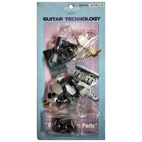 GT Acoustic Guitar Sealed Tuning Machines in Chrome Finish (3+3)