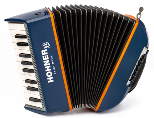 Hohner "XS Child" 21-Key Chromatic Accordion in Dark Blue & Orange Finish