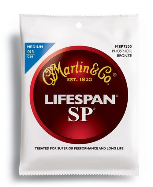 Martin SP Lifespan 92/8 Phosphor Bronze Medium Guitar String Set (13-56)
