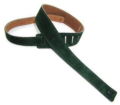 Perris 2.5" Soft Suede Guitar Strap in Green with Premium backing