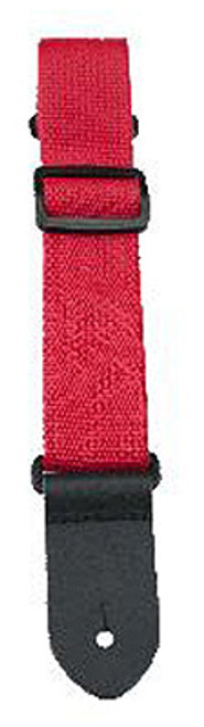 Perris 1.5" Nylon Ukulele Strap in Red with Leather ends