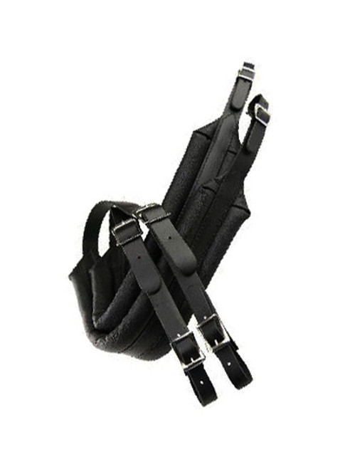Perris Leather Padded Senior-Size Accordian Strap in Black