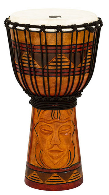 Toca Origins Series Wooden Djembe 8" Synthetic Head in Tribal Mask