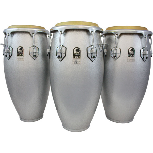 Toca Custom Deluxe Series 11-3/4" Fiberglass Conga in Silver Sparkle Finish