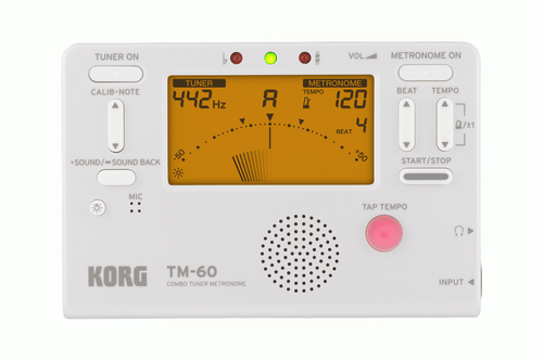 Tm-60 Tuner Metronome White W/ Mic