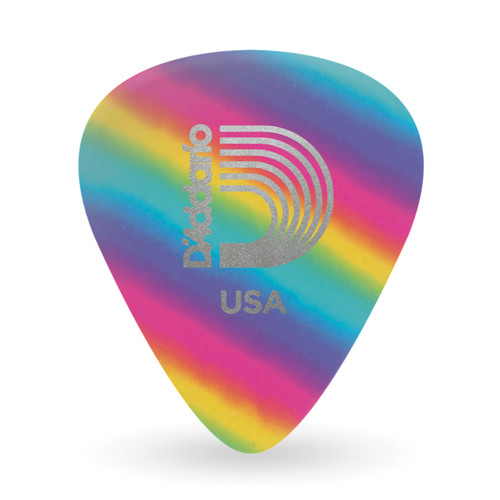 D'Addario Rainbow Celluloid Guitar Picks 10 pack, Extra Heavy