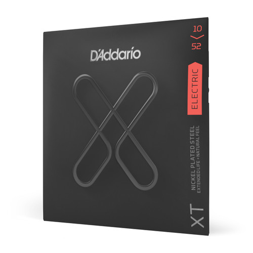 D'Addario XTE1052 XT Electric Nickel Plated Steel Electric Guitar Strings, Light Top/Heavy Bottom, 10-52 D'Addario XTE1052 XT Electric Nickel Plated Steel Electric Guitar Strings, Light Top/Heavy Bottom, 10-52