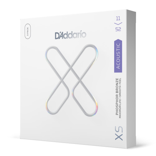 D'Addario 11-52 Custom Light, XS Phosphor Bronze Coated Acoustic Guitar Strings 3-Pack D'Addario 11-52 Custom Light, XS Phosphor Bronze Coated Acoustic Guitar Strings 3-Pack