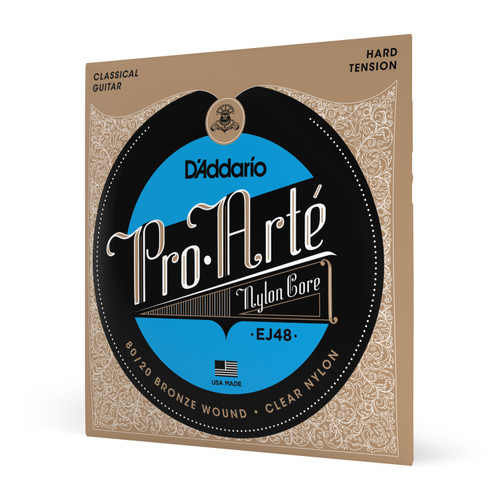 D'Addario EJ48 80/20 Bronze Pro-Arte Nylon Classical Guitar Strings, Hard Tension