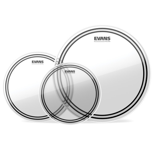EVANS EC2 Tompack, Clear, Standard (12 inch, 13 inch, 16 inch)