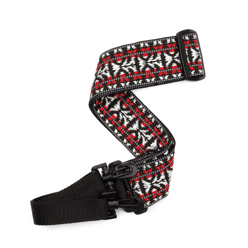 D'Addario Woven Banjo Strap, Hootenanny, Red and Silver