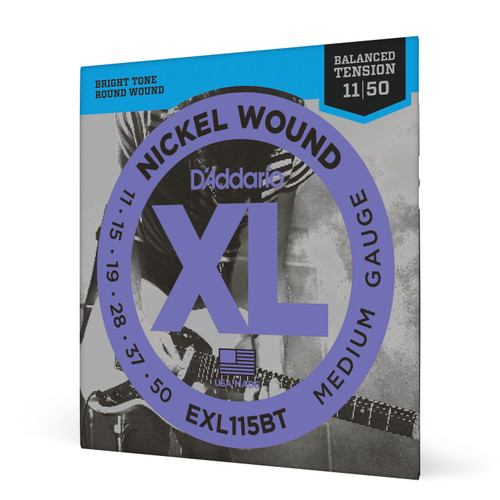 D'Addario EXL115BT Nickel Wound Electric Guitar Strings, Balanced Tension Medium, 11-50