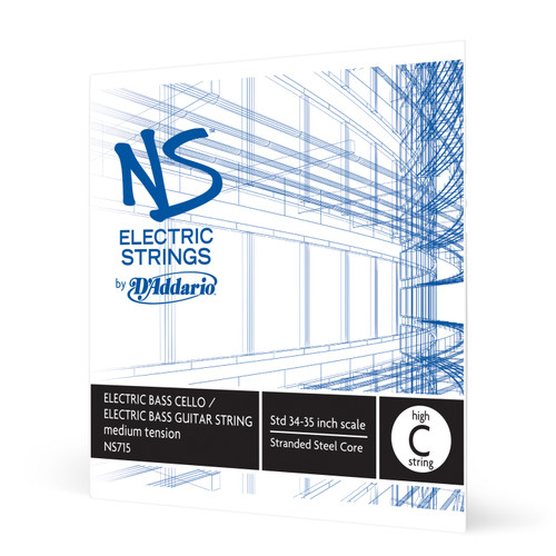 D'Addario NS Electric Bass/Cello Single High C String, 4/4 Scale, Medium Tension