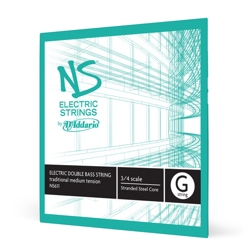 D'Addario NS Electric Traditional Bass Single G String, 3/4 Scale, Medium Tension