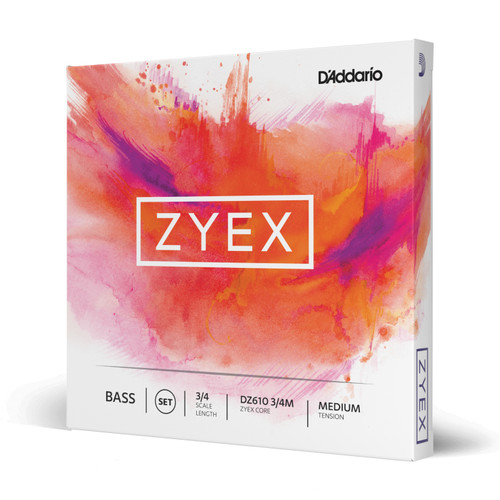 D'Addario Zyex Bass String Set, 3/4 Scale, Medium Tension