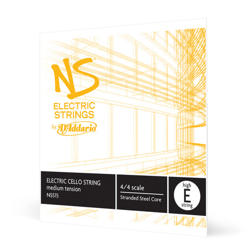 D'Addario NS Electric Cello Single High E String, 4/4 Scale, Medium Tension