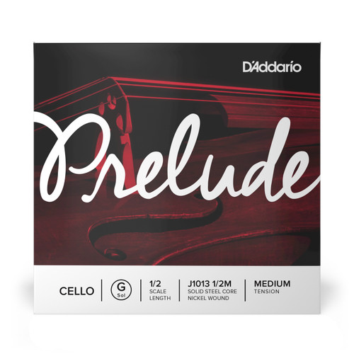 D'Addario Prelude Cello Single G String, 1/2 Scale, Medium Tension