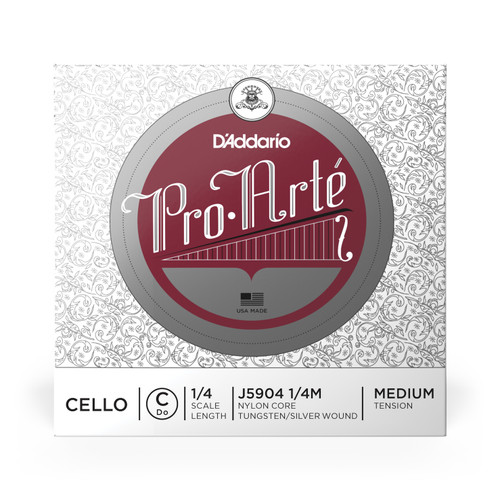 D'Addario Pro-Arte Cello Single C String, 1/4 Scale, Medium Tension