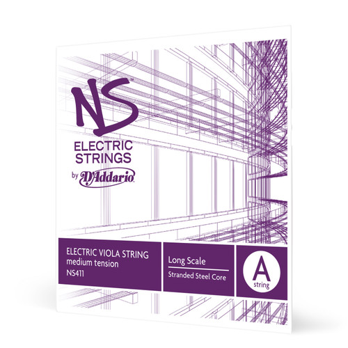 D'Addario NS Electric Viola Single A String, Long Scale, Medium Tension