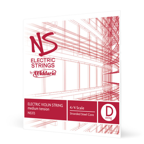D'Addario NS Electric Violin Single D String, 4/4 Scale, Medium Tension