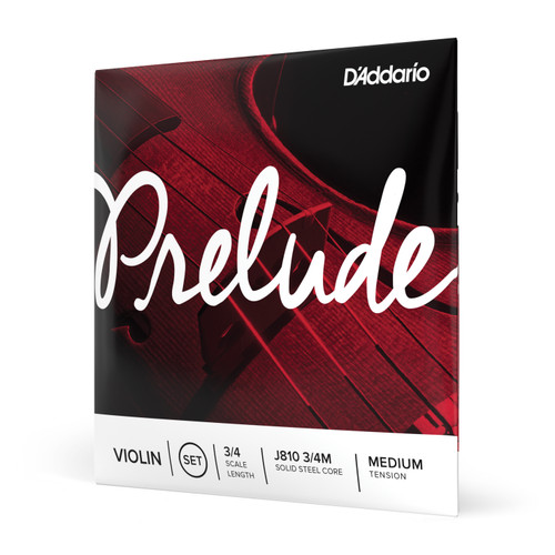 D'Addario Prelude Violin String Set, 3/4 Scale, Medium Tension