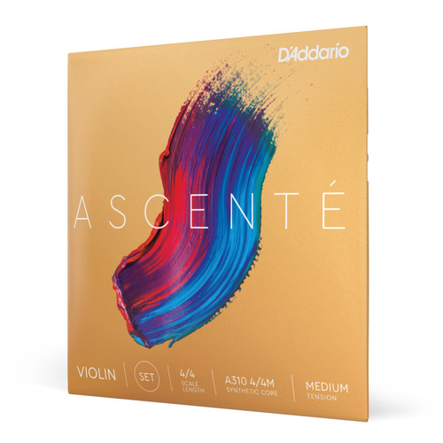 D'Addario Ascent Violin String Set, 4/4 Scale, Medium Tension
