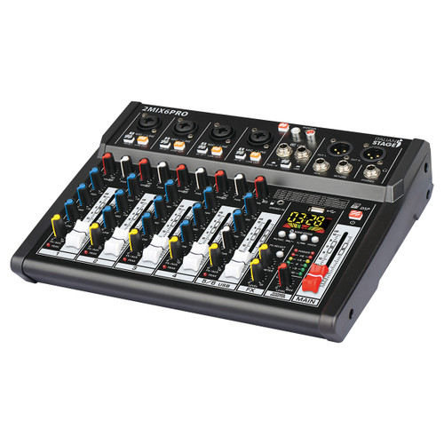 Italian Stage 6-Channel Stereo Audio Mixer with DSP MultiFX [IS2MIX6PRO]