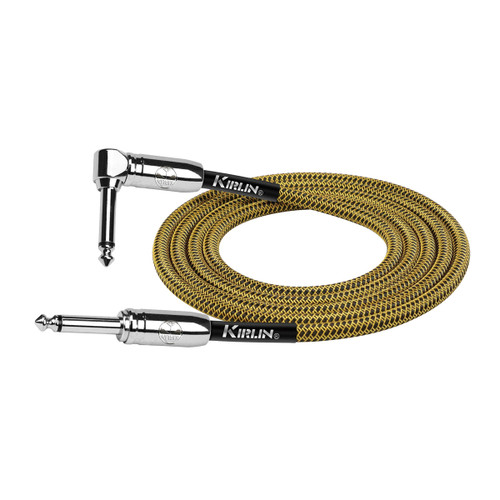 Kirlin IWCC202BY 20ft Tweed Entry Woven Instrument Cable RA - Straight with Chrome Ends [KIWCC202BY-20]