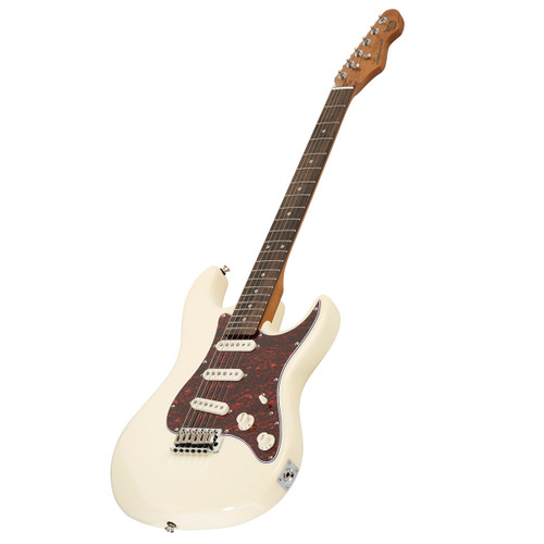 Levinson Sceptre Ventana Std Double Cutaway Olympic White SSS w Indian Laurel Board