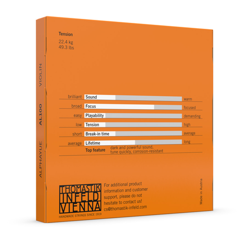 Thomastik AL100.1/16Alphayue Violin 1/16 String Set