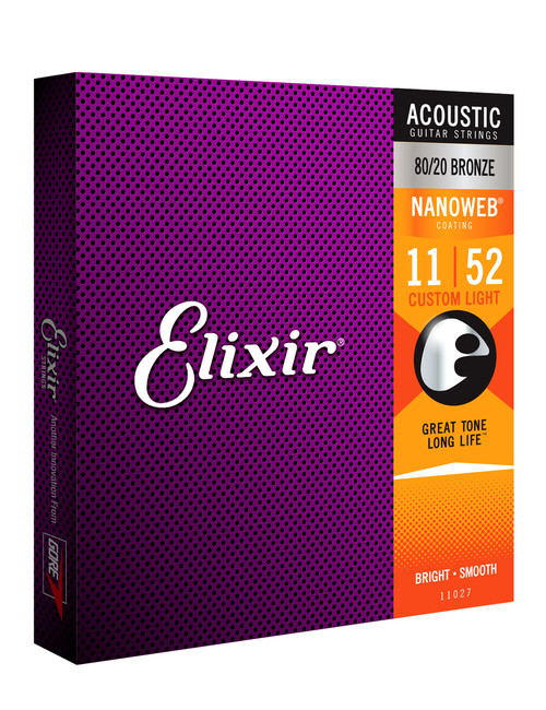 Elixir 11027 Nanoweb 80/20   Custom Light 11-52 Elixir 11027 Nanoweb 80/20   Custom Light 11-52