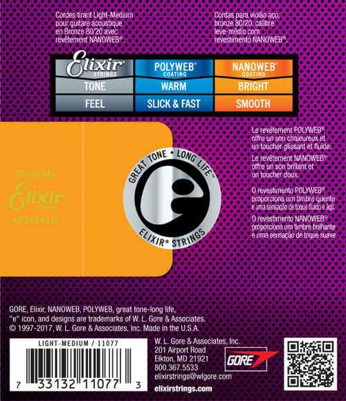 Elixir 11077 Nanoweb 80/20   Light-Med 12-56