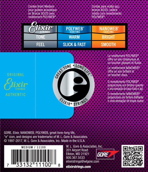 Elixir 11100 Polyweb 80/20   Medium 13-56