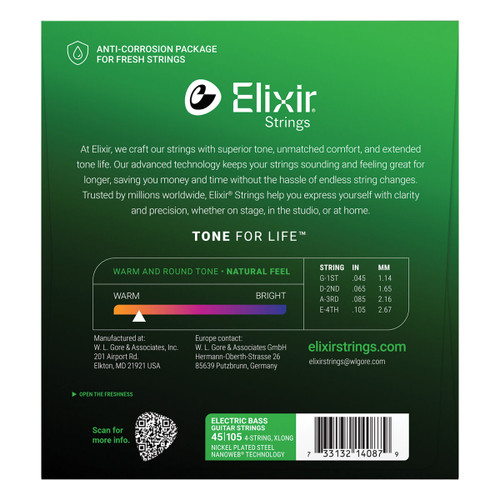 Elixir 14087 Nanoweb Bass  Medium XLong 45-105