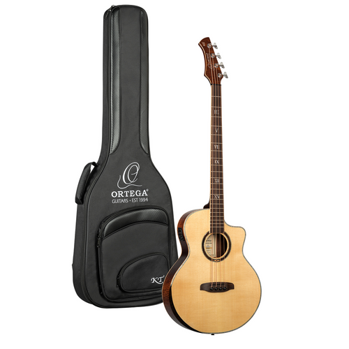 ORTEGA Ken Taylor Signature Series Acoustic Bass 4-String - Natural + Gig Bag