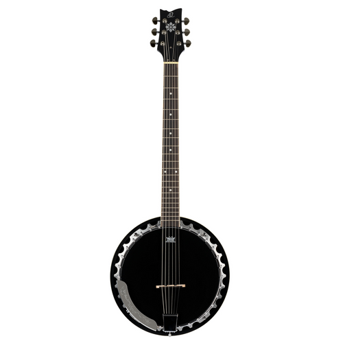 ORTEGA Raven Series Banjo 6 String - Mahogany Black + Bag