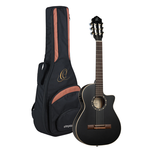 ORTEGA Family Series 3/4 Nylon String Guitar 6-String - Satin Black + Gig Bag
