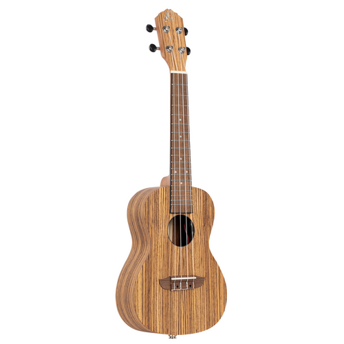 ORTEGA Timber Series Concert Preamp Ukulele 4 String Lefty - Zebrawood Natural + Bag