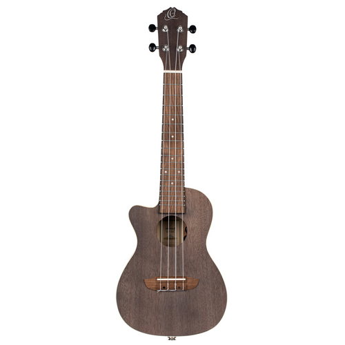 ORTEGA Earth Series Concert Preamp Ukulele 4 String Lefty - Okoume Coal Black