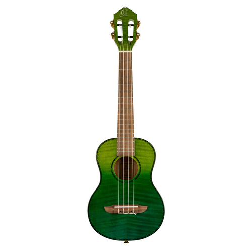 ORTEGA Prism Series Tenor Ukulele 4 String - Flamed Maple Ivy Fade + Bag